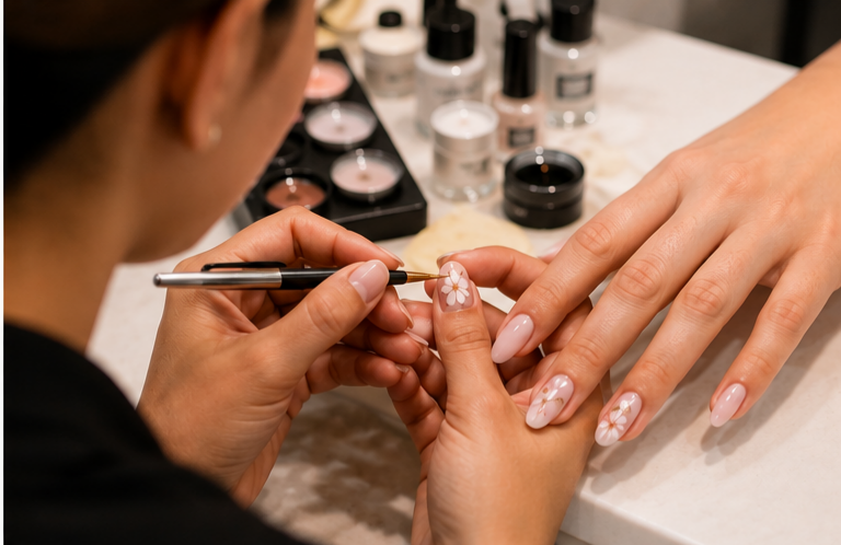 Professional Nail Art Studio in Mumbai creating elegant custom nail designs.