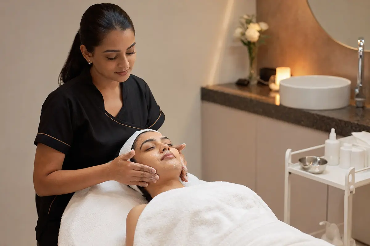 Professional facial and skincare service in Vile Parle East