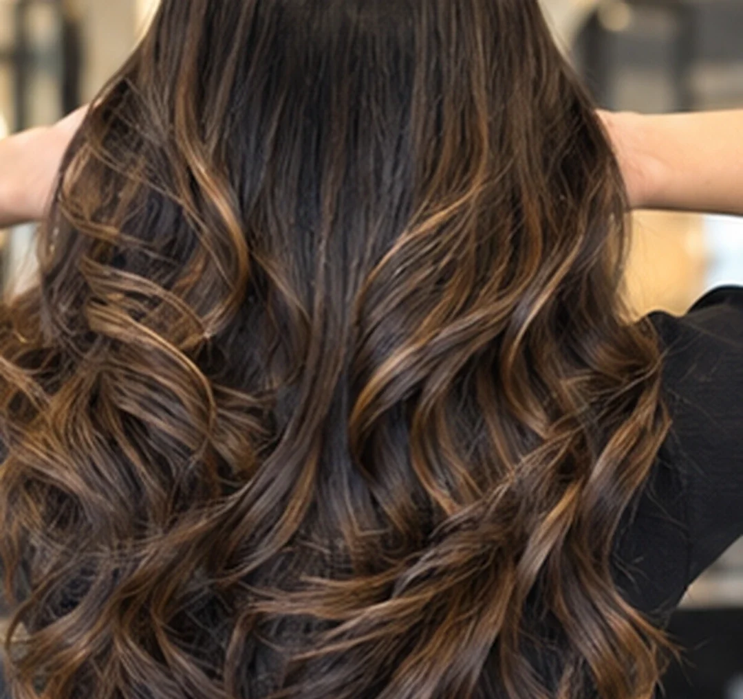 Long layered hairstyle after a professional women’s haircut