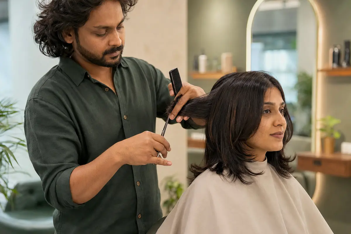 Relaxing hair spa and scalp massage at a salon in Vile Parle East