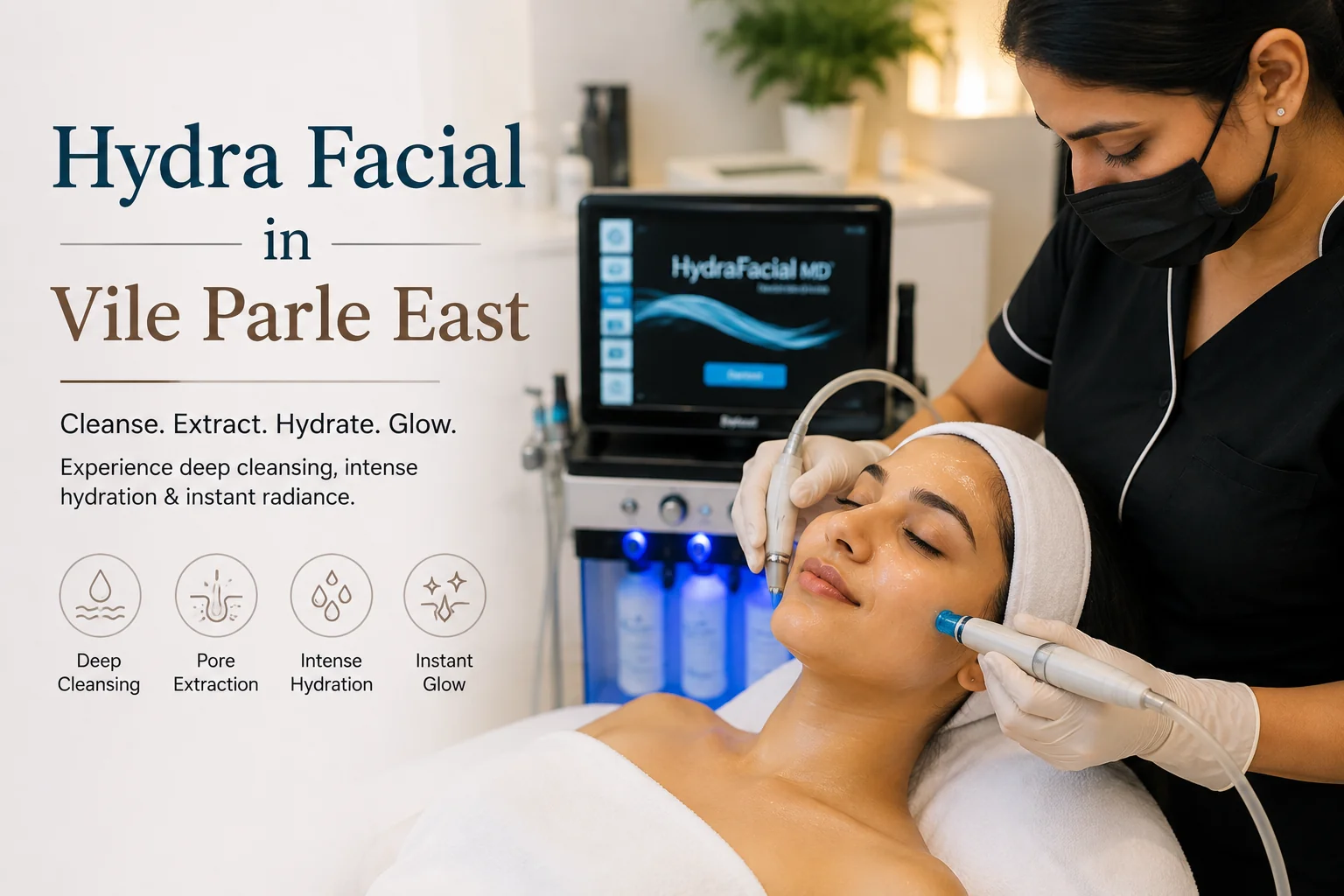 Professional Hydra Facial treatment in Vile Parle East for hydrated glowing skin