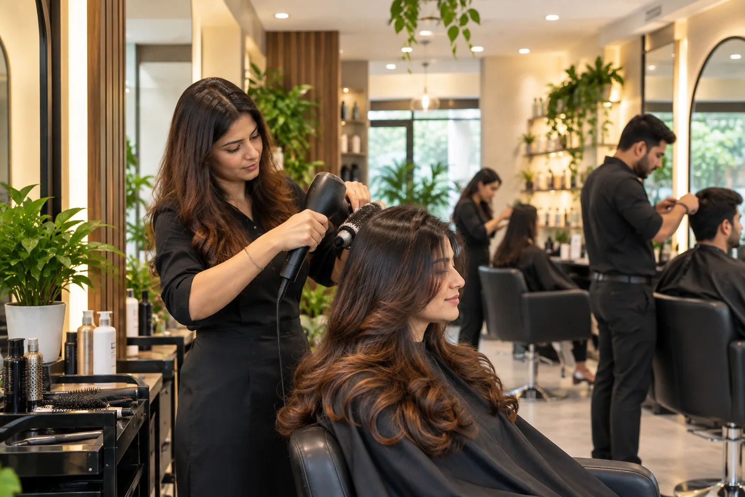 Premium hair and beauty salon in Vile Parle East offering professional styling services