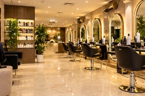 Modern Unisex Salon Interior in Mumbai